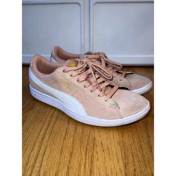 PUMA Suede Classic Trainers Sneakers‎ in Pink & White Low Top Size 7 - Picture 1 of 7